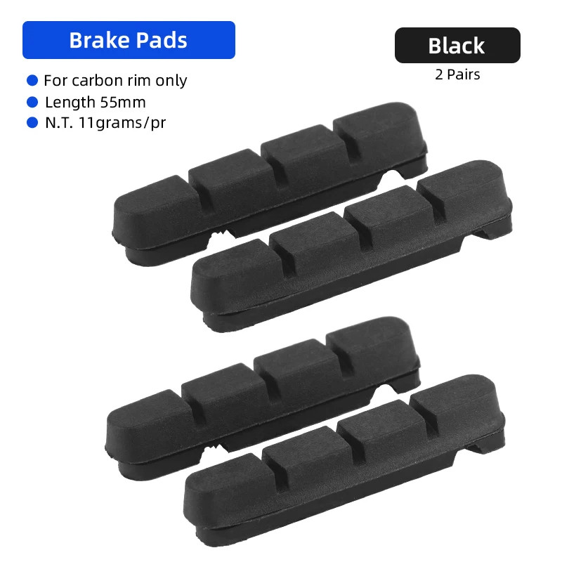 Carbon Rim Brake Pads Cork Compound Road Bike Caliper Braking Inserts for Carbon