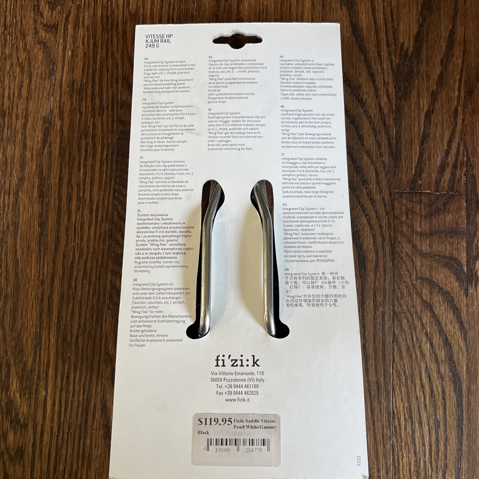 New Fizik Women’s Vitesse HP K:ium Rail Pearl White/Black/Red Saddle
