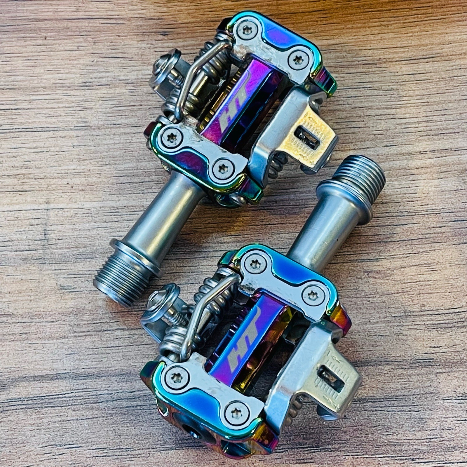  HT M1 Leopard Mountain Bike Pedals Oil Slick Stainless Sealed Cleats