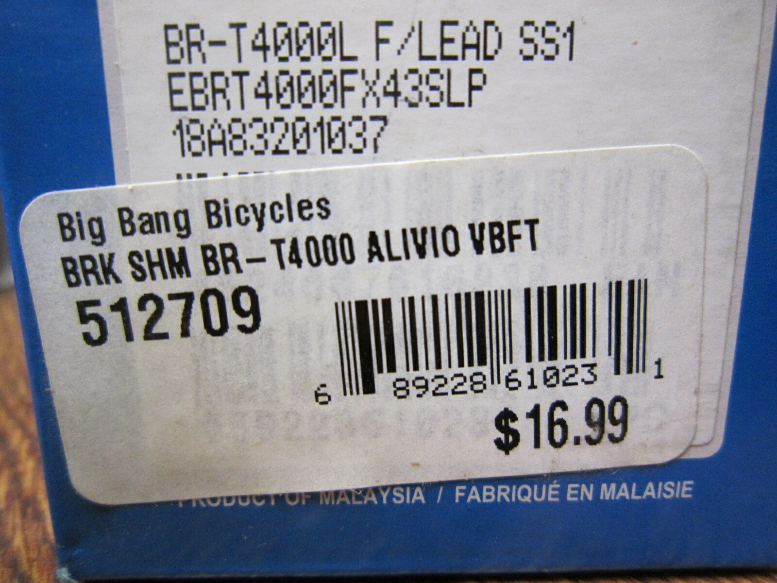NOS SHIMANO ALIVIO BR-T4000 FRONT V-BRAKE CALIPER LEVERS – BLACK