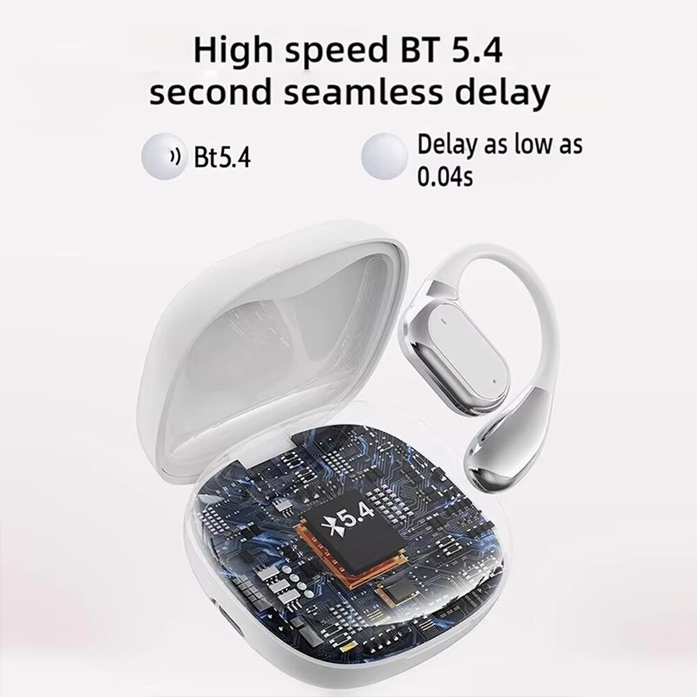 Bluetooth 5.4 Headphones Wireless Earbuds Open-Ear Sport Headset Touch Screen