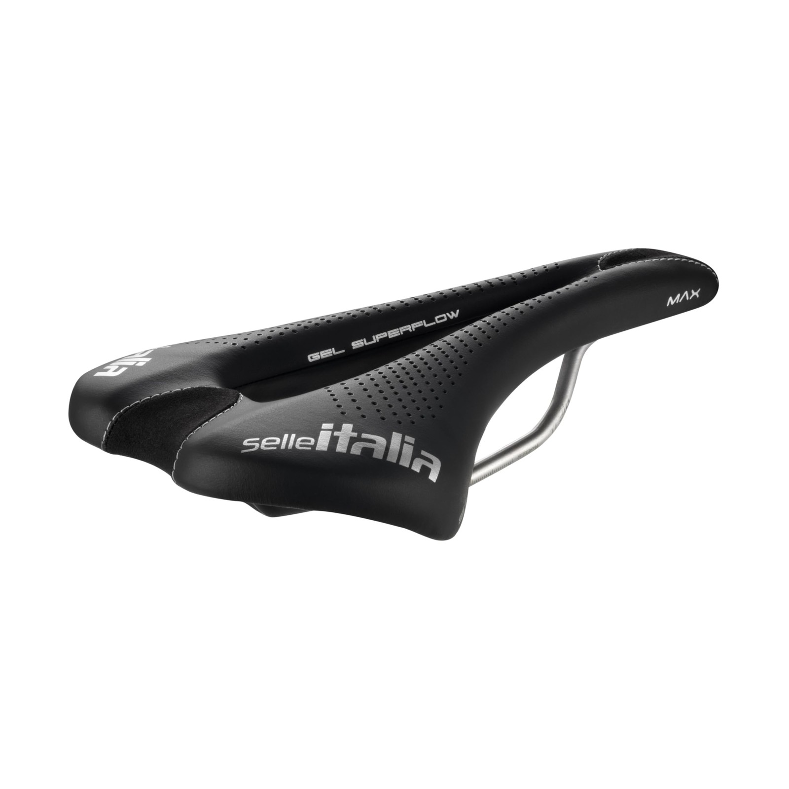 Selle Italia Max SLR Gel Superflow Saddle, L3 IDmatch, Ti 316, Fibra-Tek, Black