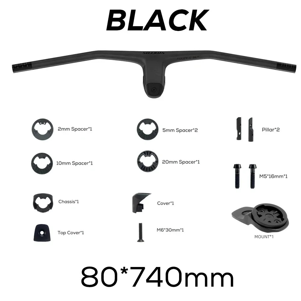 740MM -40 Degrees Full Carbon Fiber Integrated Cockpit MTB Handlebar Accessories
