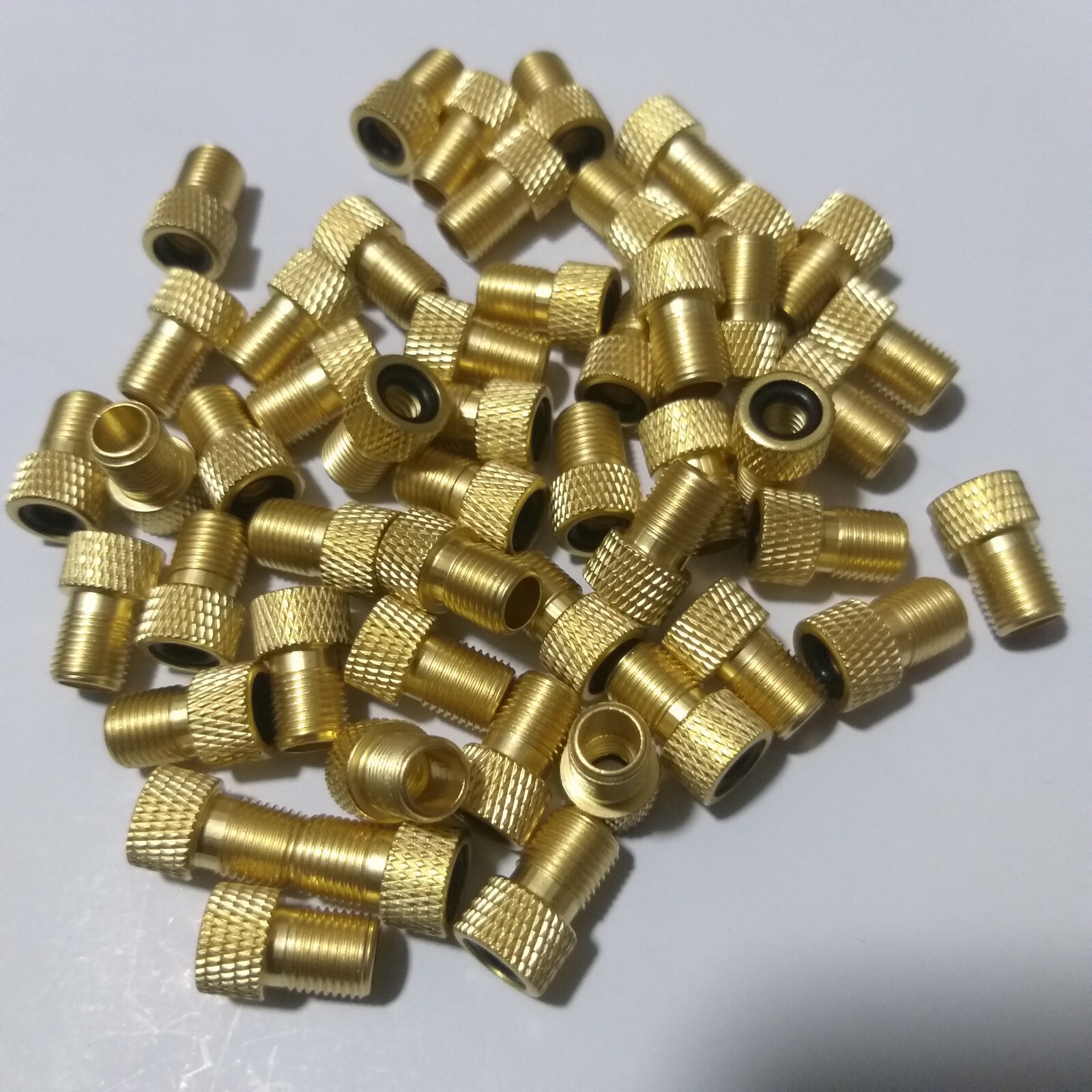 100pcs full Brass Bike Presta Valve To Schrader Adaptor Convertor Bicycle Pump