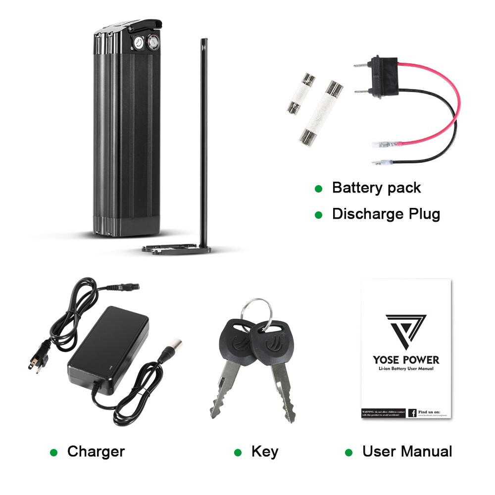 36V 17Ah Lithium Battery SilverFish Ebike Battery for 36V 900W Electric Bicycle