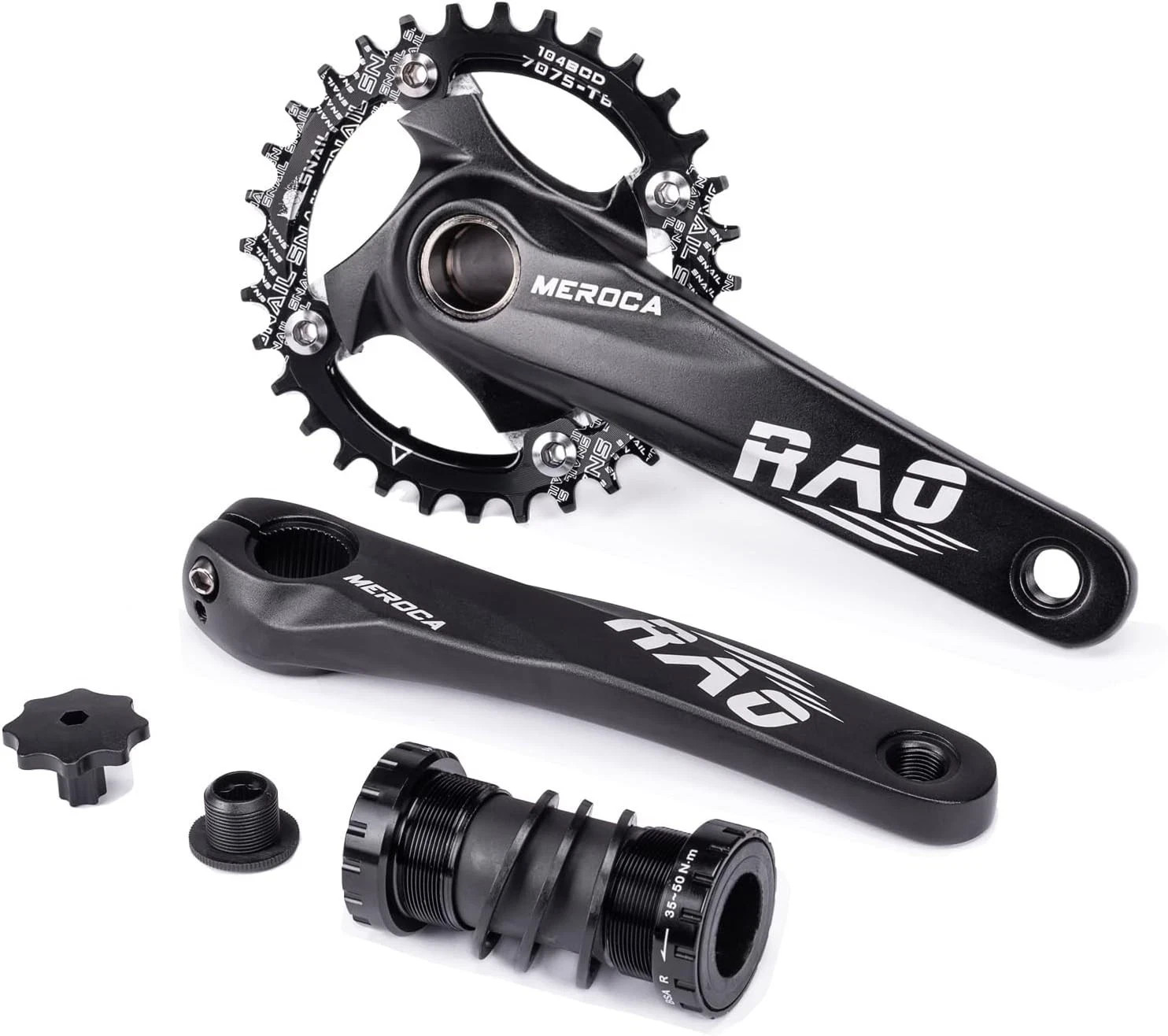 DFNWSSS Mountain Bike Crankset 40T MTB Crankset, 170mm Hollow Integrated 40T