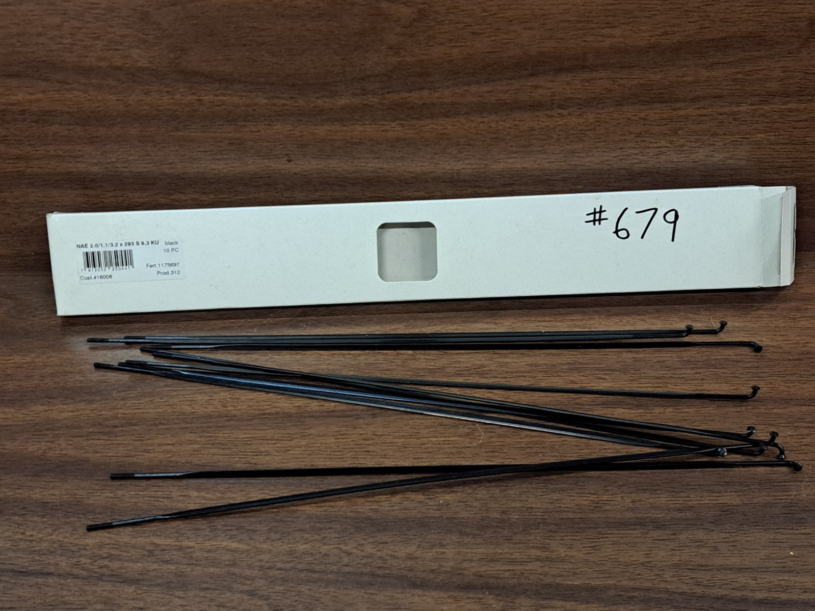 DT Swiss Spokes / NAE / 2.0 | 1.1 | 3.2 / 293mm / Back / Aero / 10 count