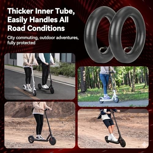 10 Inches Inner Tube 10×2.125, Thicker 2 mm Heavy-Duty Inner 90° Angled Valve