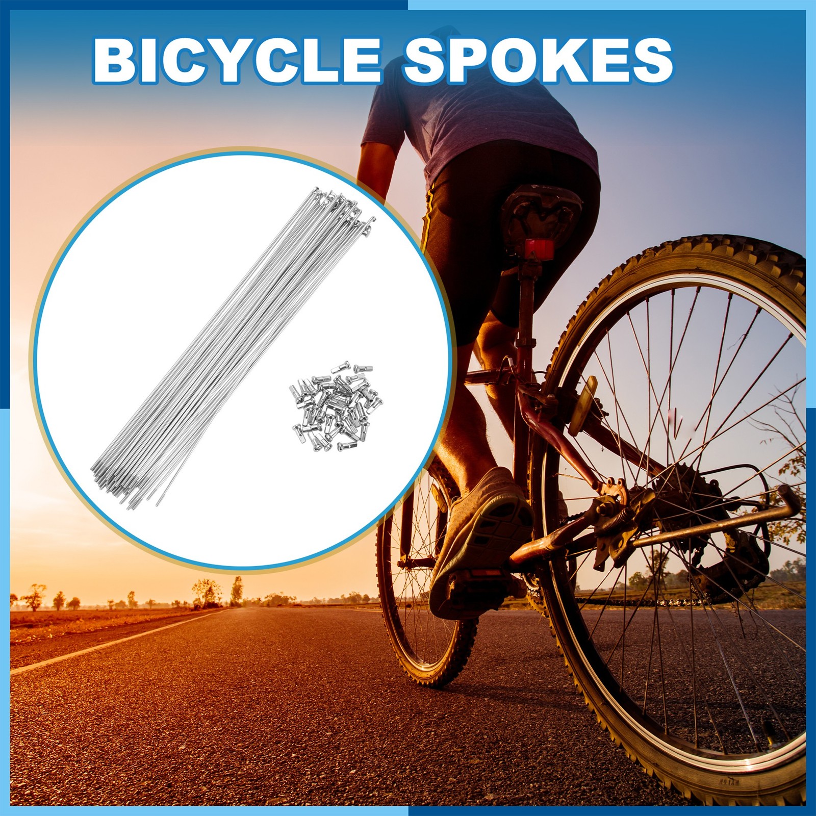 Bike Bicycle Spokes 14G 260MM Mountain Bike Spokes Silver 36Pcs