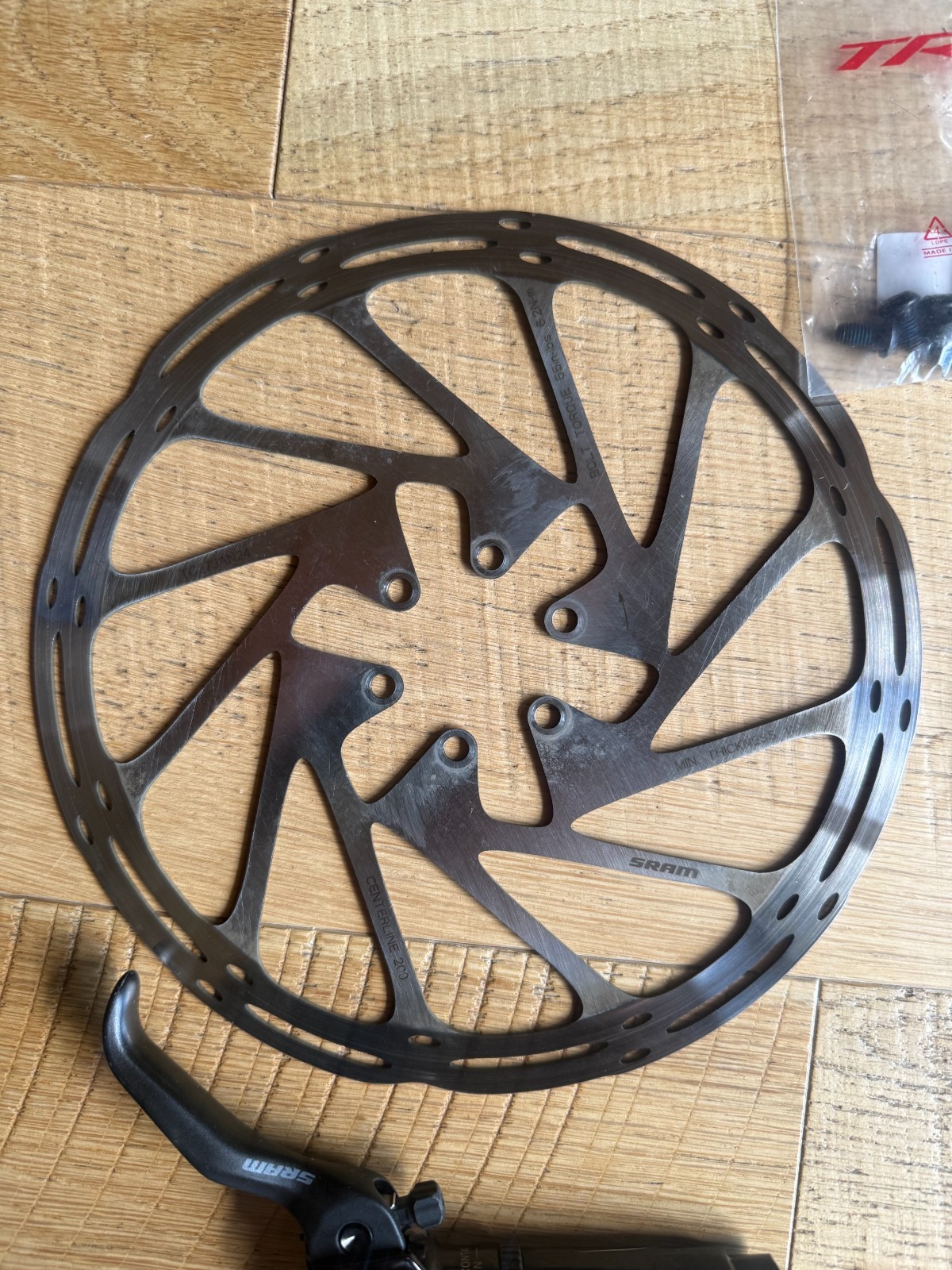 SRAM Brake Set. Code RSC + SRAM Centerline 200 rotors. R + L. Galfer Pads