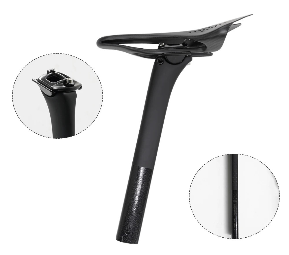 Carbon Fiber Seatpost Ultralight Road Bike Seatpost Matte 300mm/380mm 0mm Offset