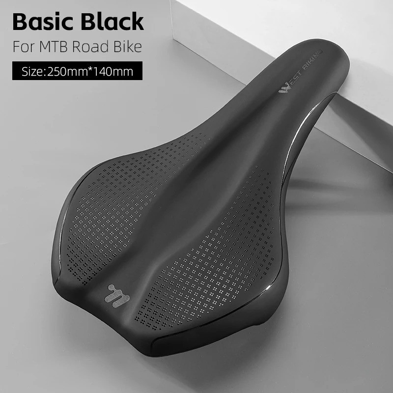 Road Bike Saddle Short Nose Hollow Ergonomic PU Leather Cushion Seat 340g