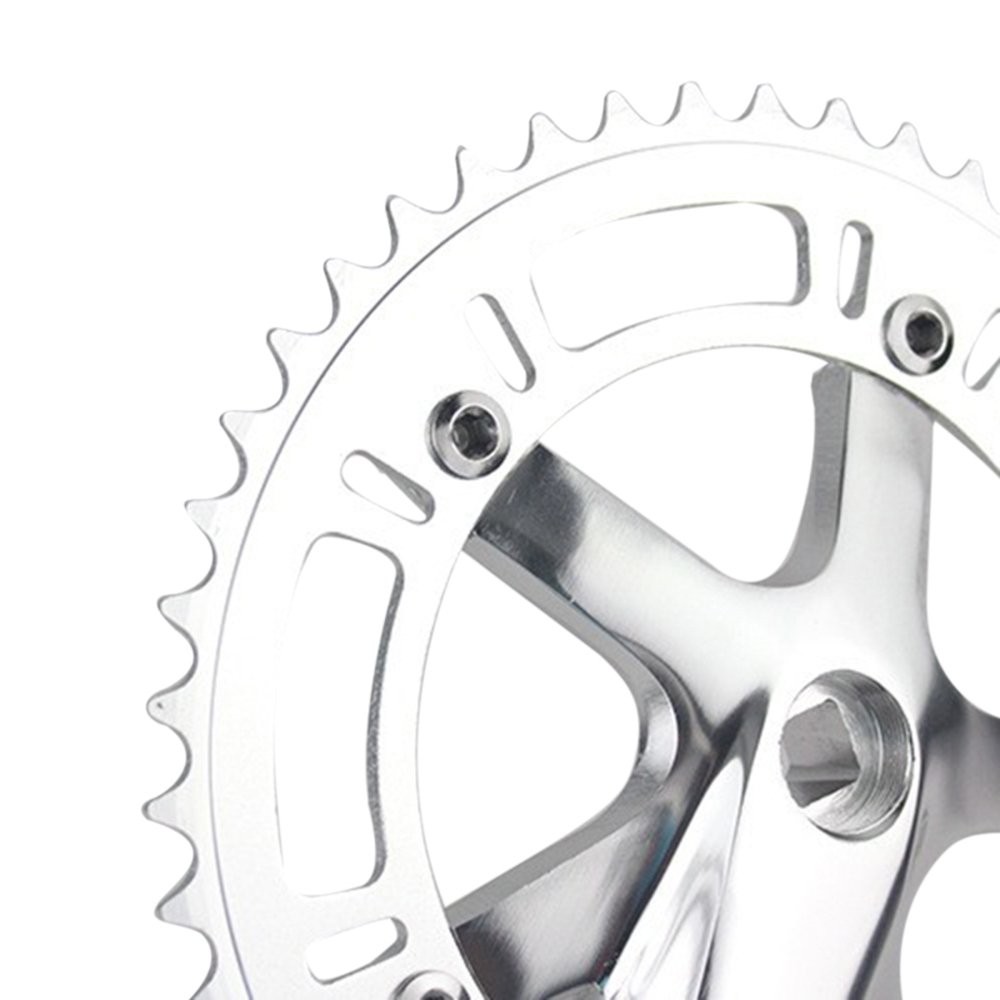 SENQI 46T Single Speed Fixed Gear Crankset Cranks (Silver) Silver