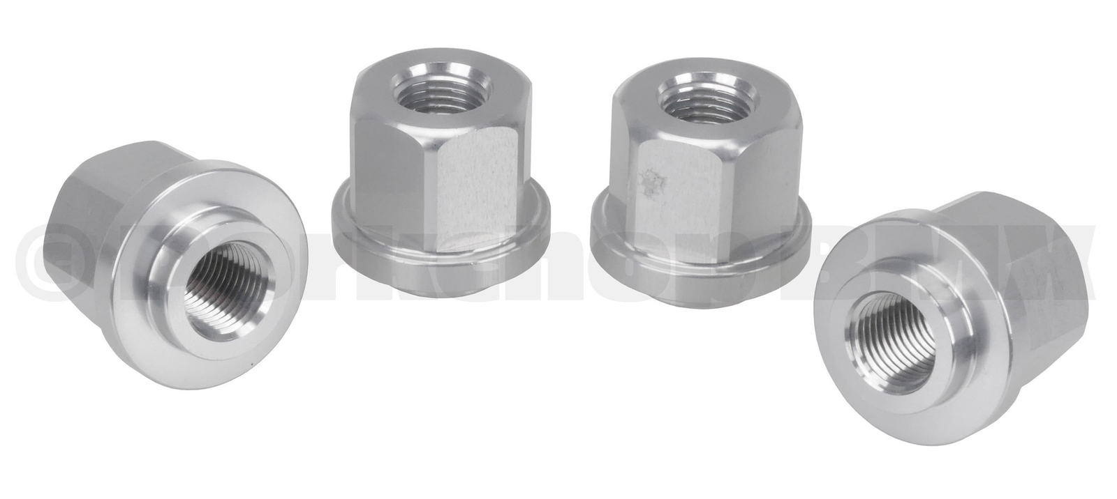 3/8″ X 26T ADAPTER axle nut set to fit 14mm drop outs (SET OF 4) SILVER