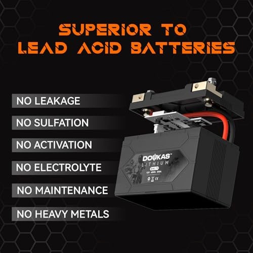 DKL14 YTX14-BS 550A LiFePO4 Motorcycle Lithium Battery, [+ -] YTX14-BS 4Ah 550A