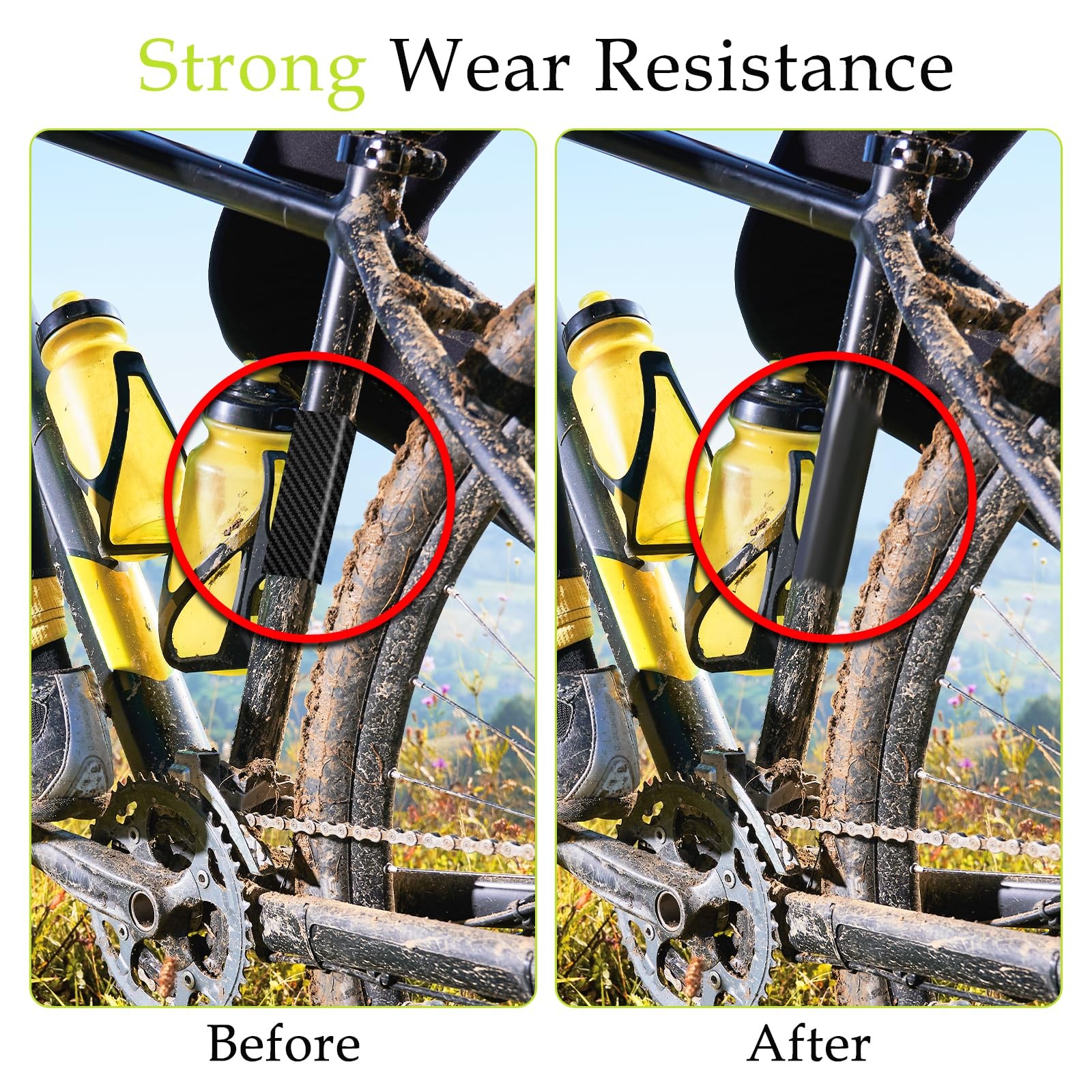 3 PCS Bicycle Chainstay Protector Decal, Chainstay Frame Guard Adhesive Prote…