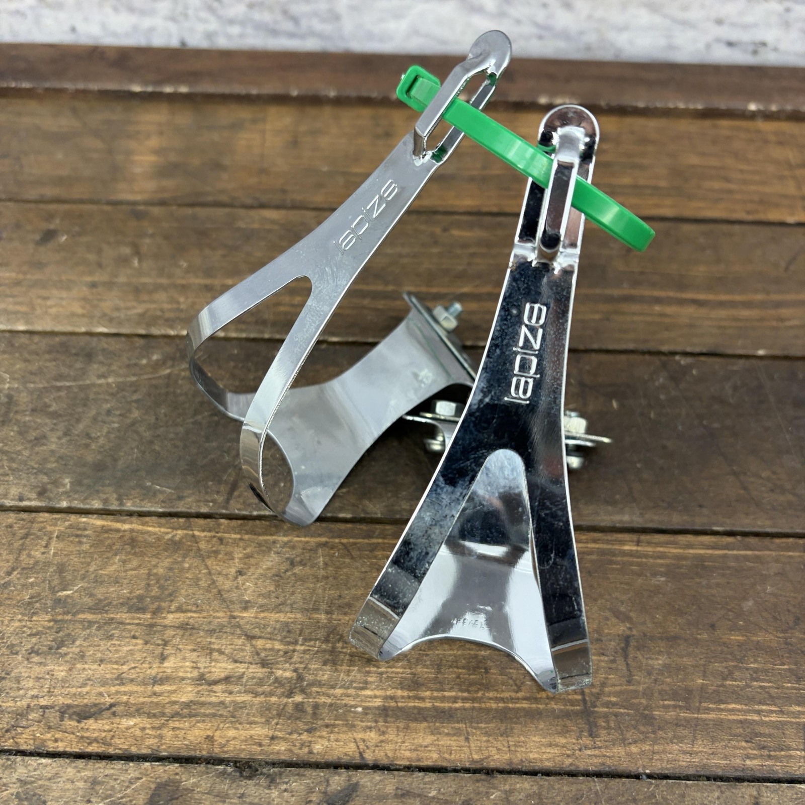 Vintage Lapize Toe Clip Pair Silver Chrome Steel Bike 70s 80s Eroica