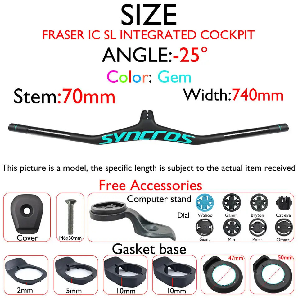 Carbon Fiber MTB Bicycle Integrated Handlebar with Stem Angle -8/-17/-25 Degree