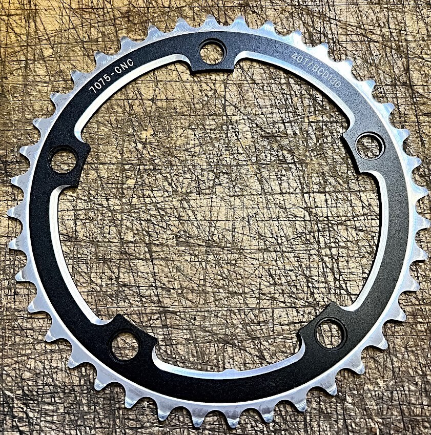 BLACK Single Speed Chainring 40T / 130 BCD 5-Bolt AluminumRoad / MTB – BRAND NEW