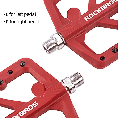 Mountain Bike Pedals MTB Pedals Lightweight Nylon Composite Bicycle Flat Red