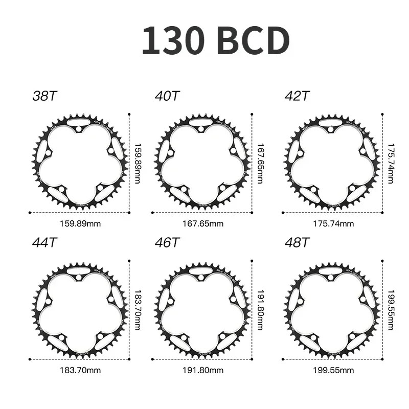 110 130 BCD Chainring 36T 38T 40T 42T 46T 50T 52T 54T 56T 58T 60T Wide Narrow Ch