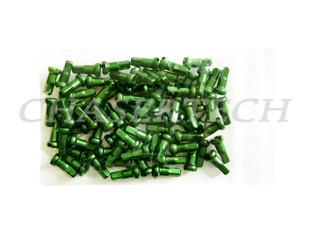 MTB Road BMX Bike 7075 Alloy Spoke Nipples 2.0mm 14G 1/2″ 72 Pcs Green