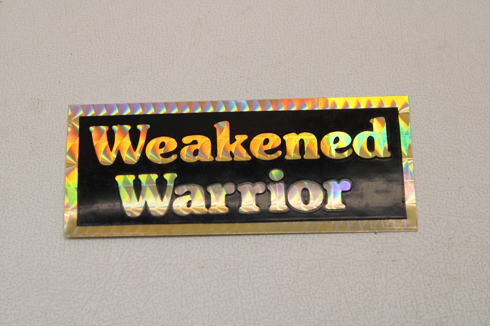 NOS OLD SCHOOL BMX STICKER DECAL – WEAKEND WARRIOR PRISM – SILVER – STOCK # 33