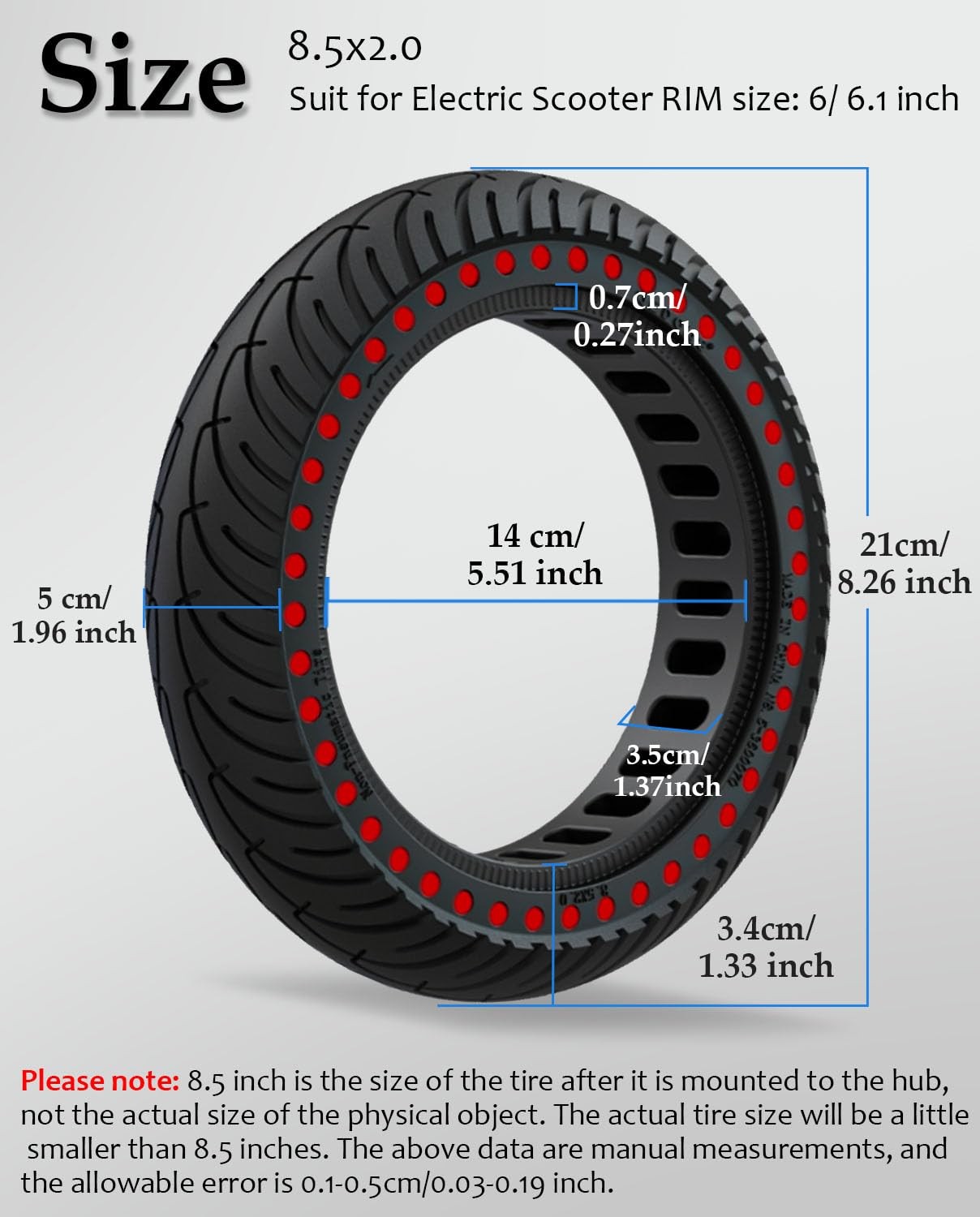 Felixstory 8.5X2 Inches Solid Tires8 1/2 X2 Tire Replacement For Electric