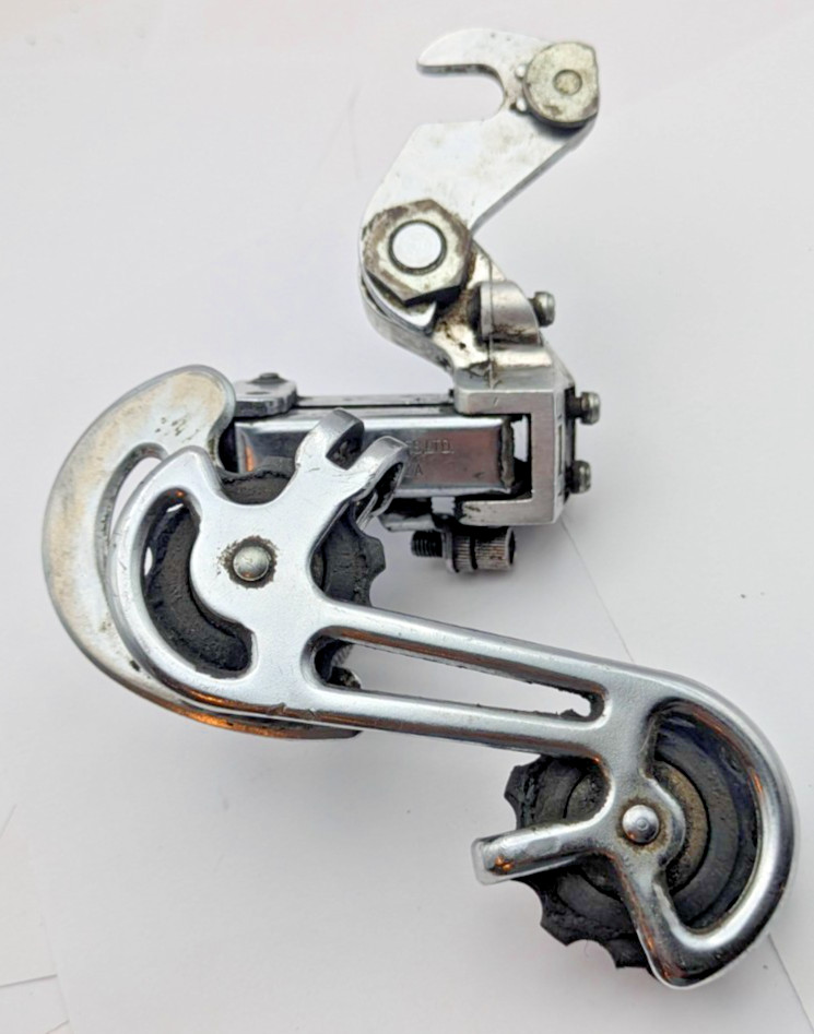 RALEIGH SUNTOUR 7 GT REAR DERAILLEUR SILVER LONG CAGE W/ REMOVABLE HOOK HANGER