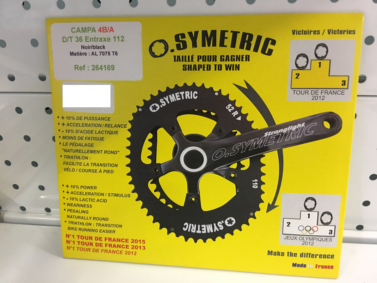 Osymetric BCD112x4 Bolt 36T Bike Inner Chainring (Black) #264169