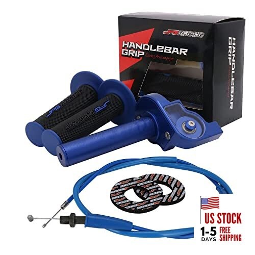 Motorcycle Throttle Assembly,7/8″ 22mm Quick Twist Throttle Grips Normal Blue