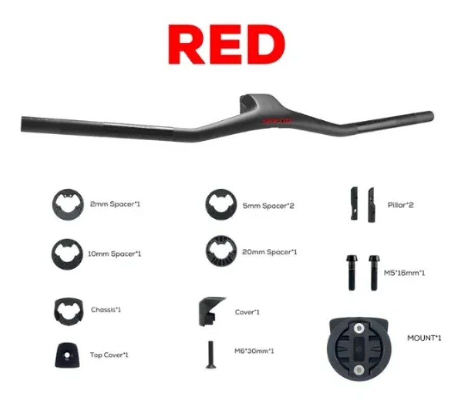 -40° Degree 740mm Full Carbon Fiber Integrated Cockpit MTB Bicycle Handlebars