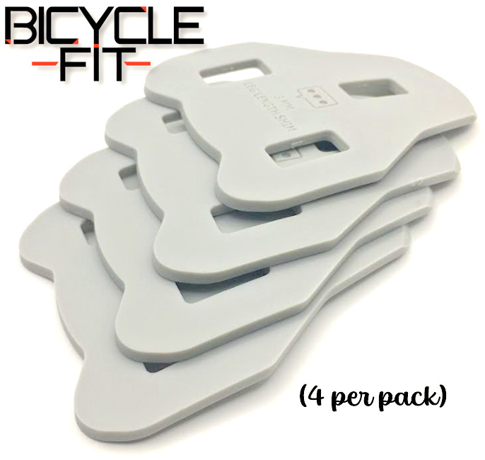 3mm Universal Leg Length Bicycle Pedal Cleat Shims 4 pack by Bicycle Fit