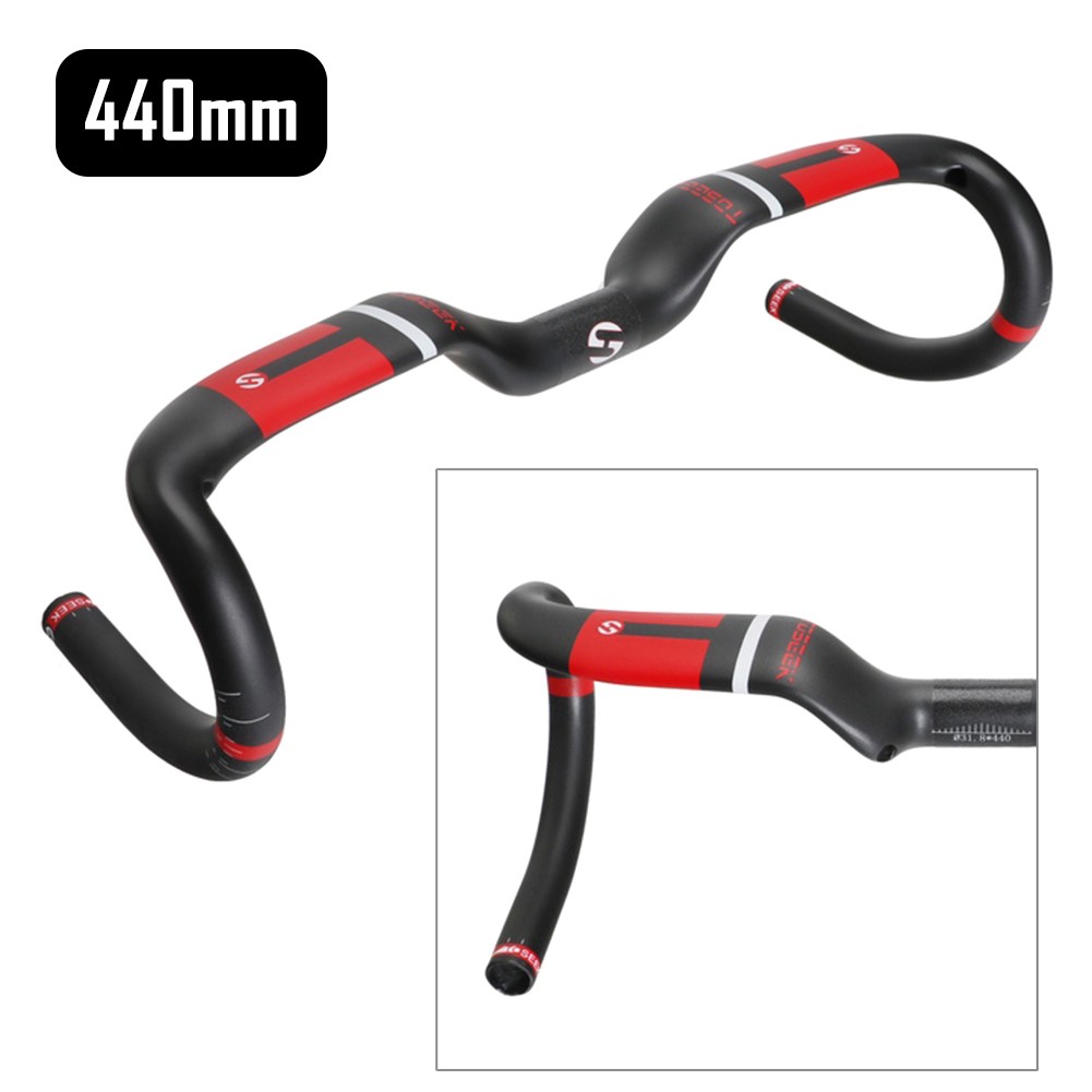 TOSEEK Carbon Fiber Road Bike Rise Handlebar Racing Drop Bar Handlebars 31.8mm