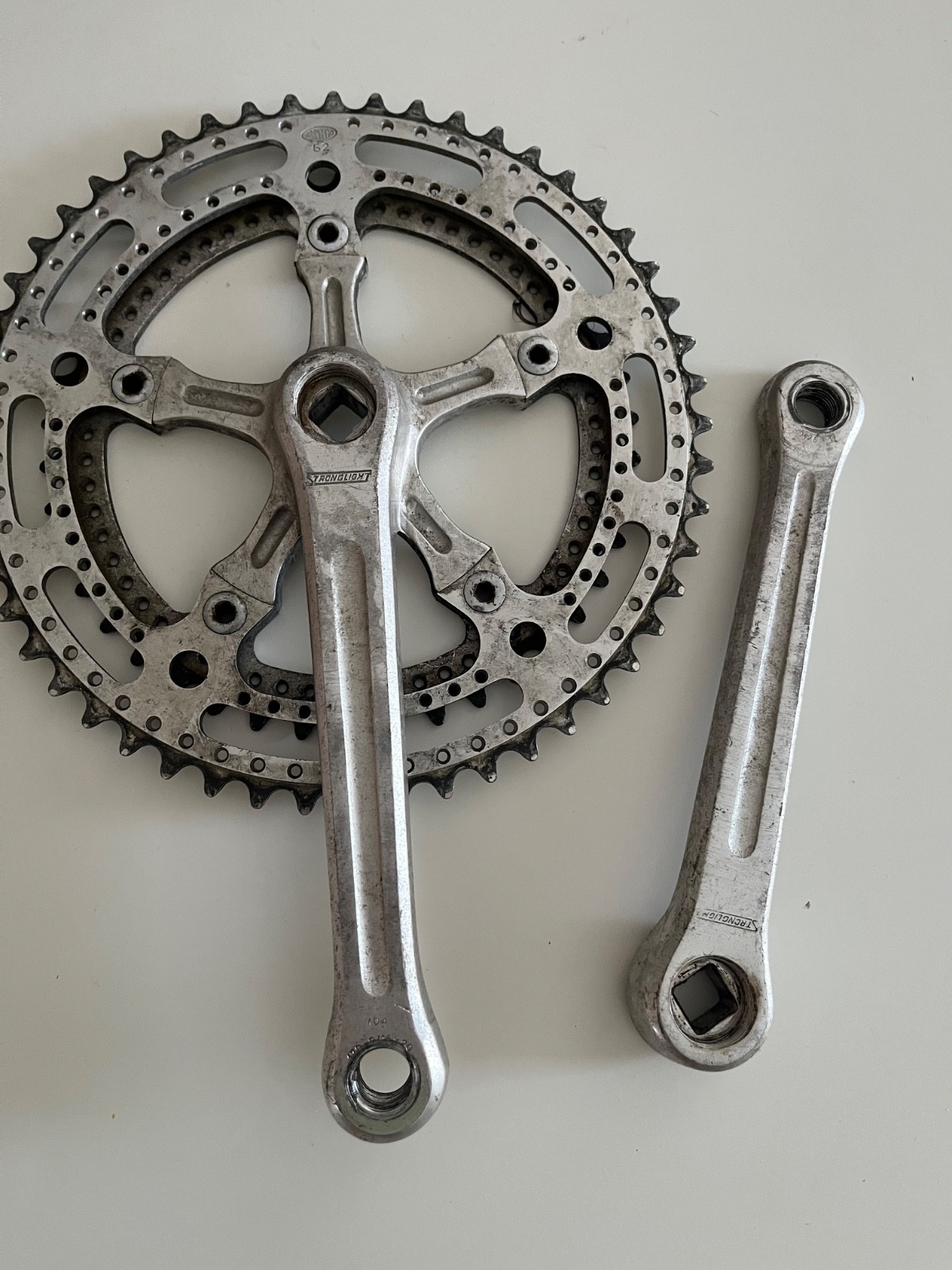 Vintage Stronglight Drilled 52/42 170mm crankset