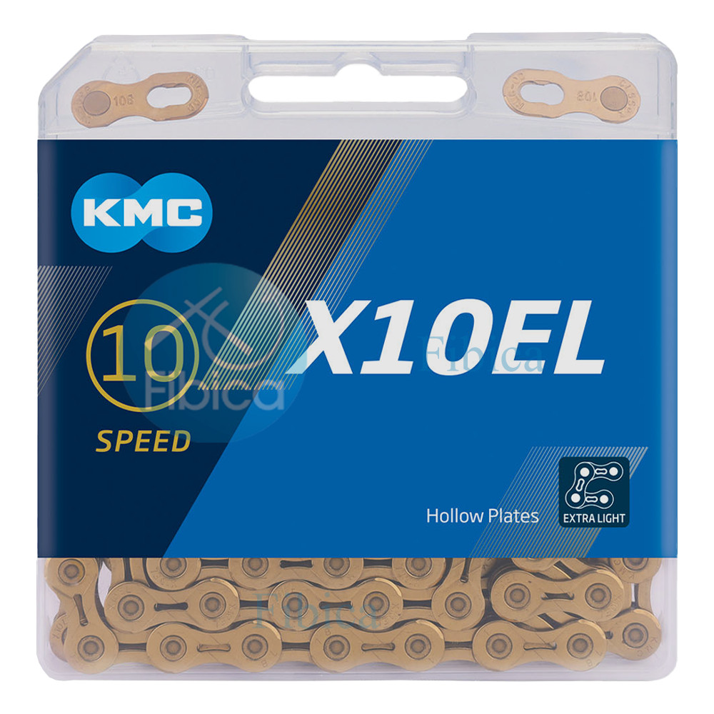NEW KMC X10EL GOLD 10-SPEED CHAIN 116 LINK Hollow outer & inner plate