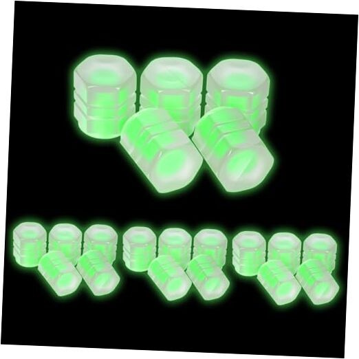Glow in The Dark Tire Valve Caps, 20 Pcs Upgraded Version Fluorescent Car Tire