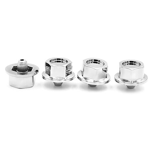 6.5mm(0.26″) Wheel Rim Lip Rivets Nuts Chrome Silver Universal Replacement,