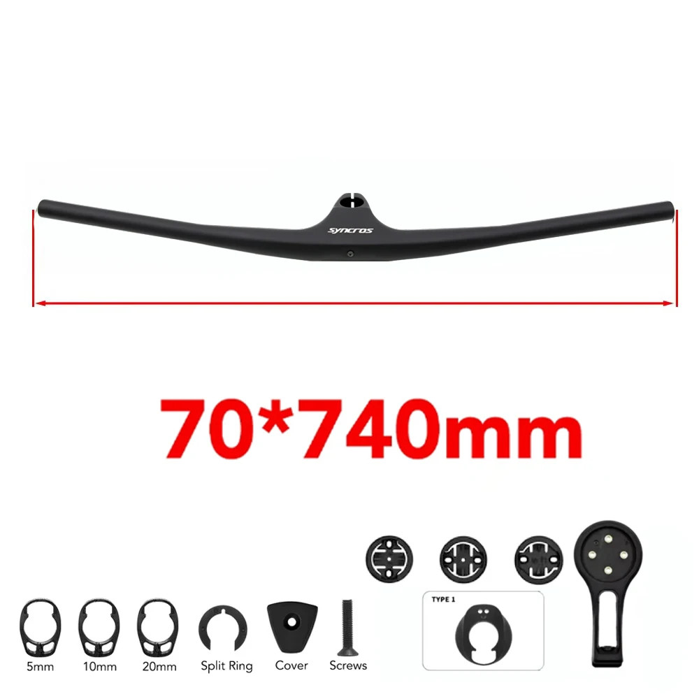 Full Carbon Fibre Integrated Cockpit MTB Handlebar -17 Degree Internal Cable