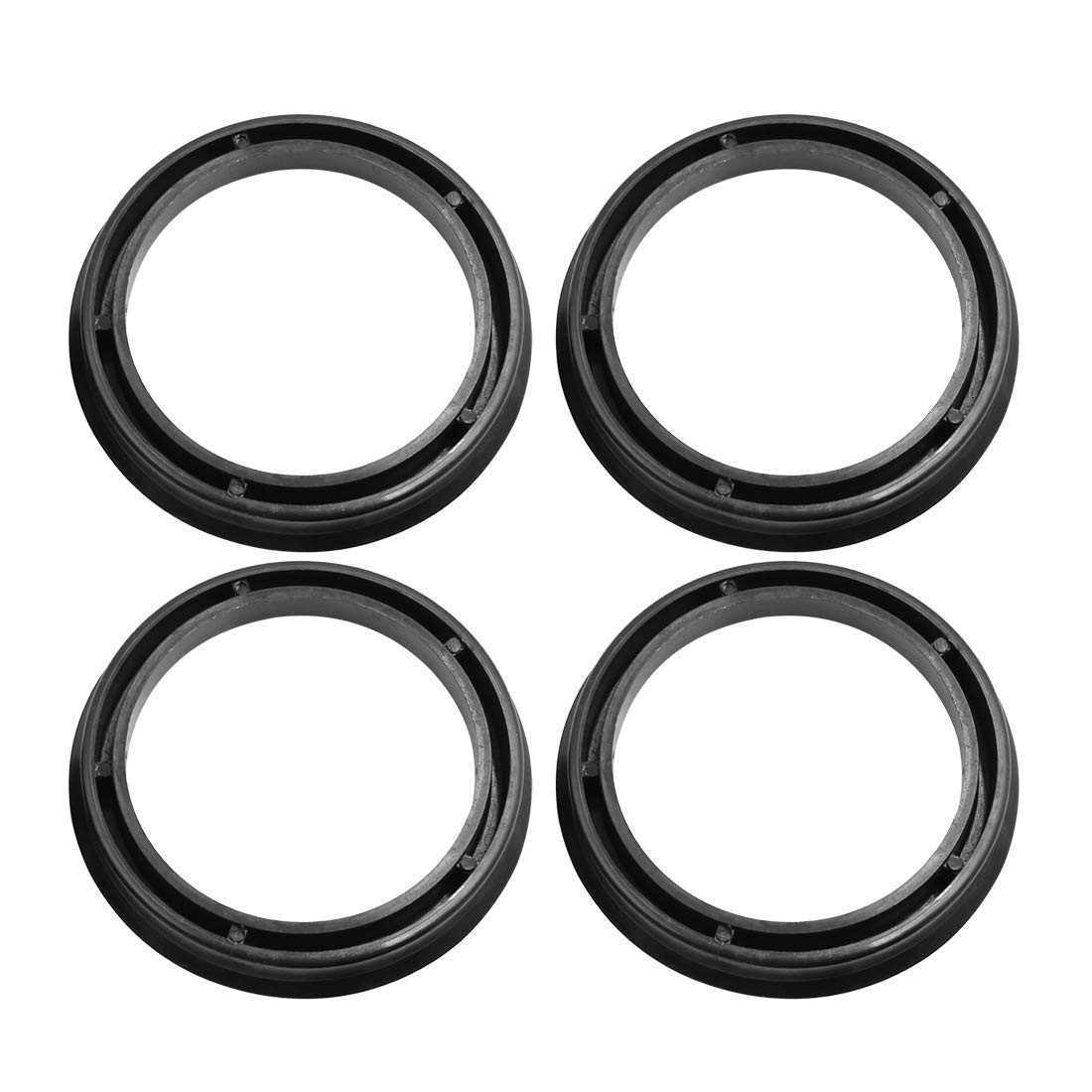 X AUTOHAUX Hub Rings 73.1 to 58.1mm Black Plastic 4pc