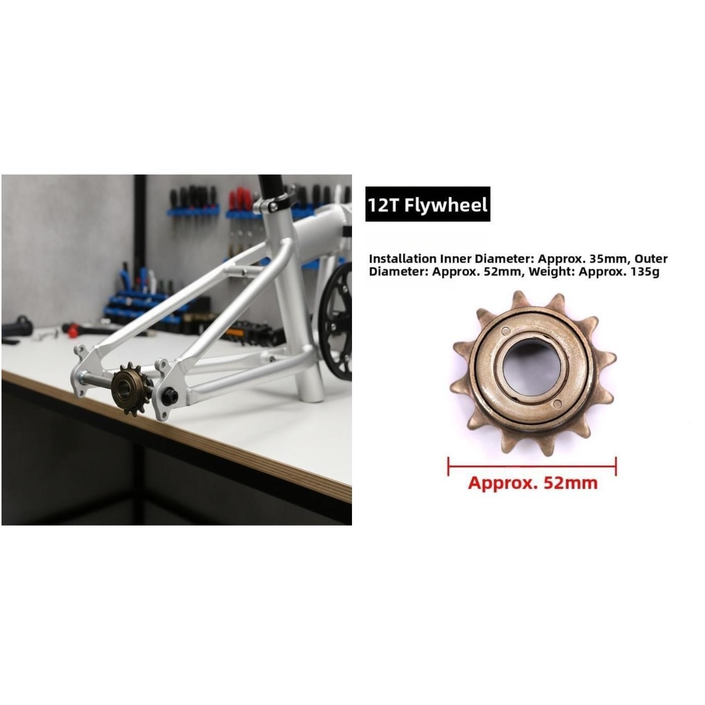 Bicycle Flywheel High Carbon Steel Construction Monolithic Gear Construction