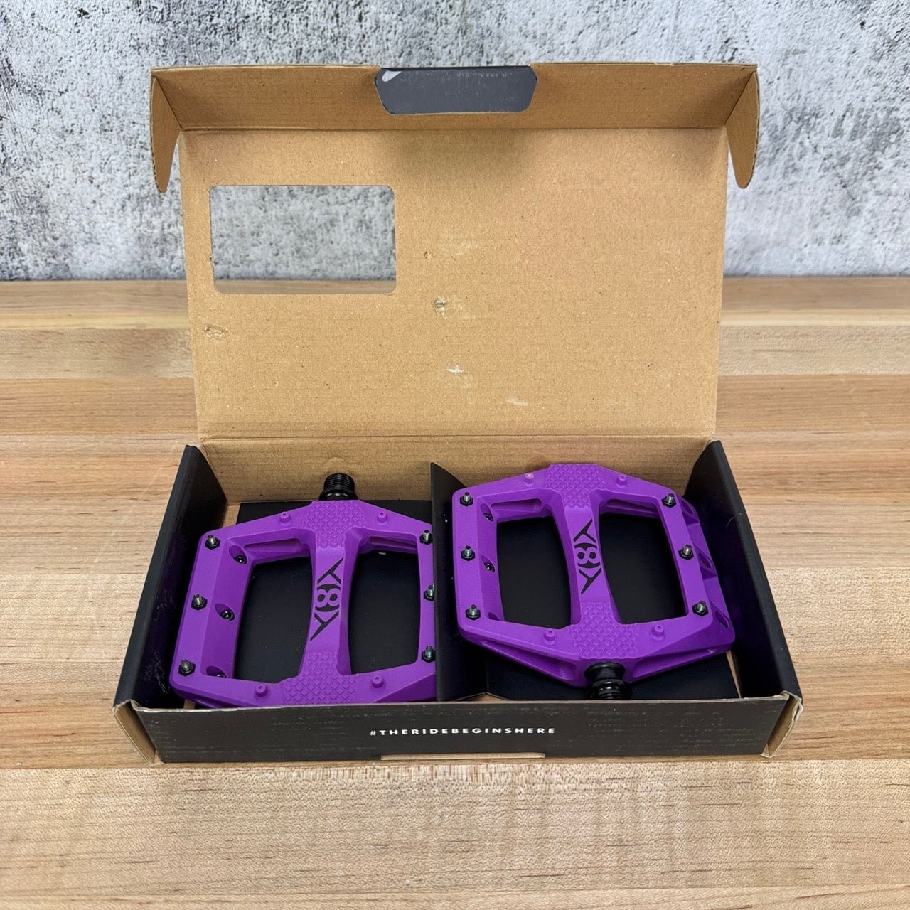 New! Origin8 Strapd Purple Composite Platform/Flat MTB Bike Pedals 364g MSRP $60