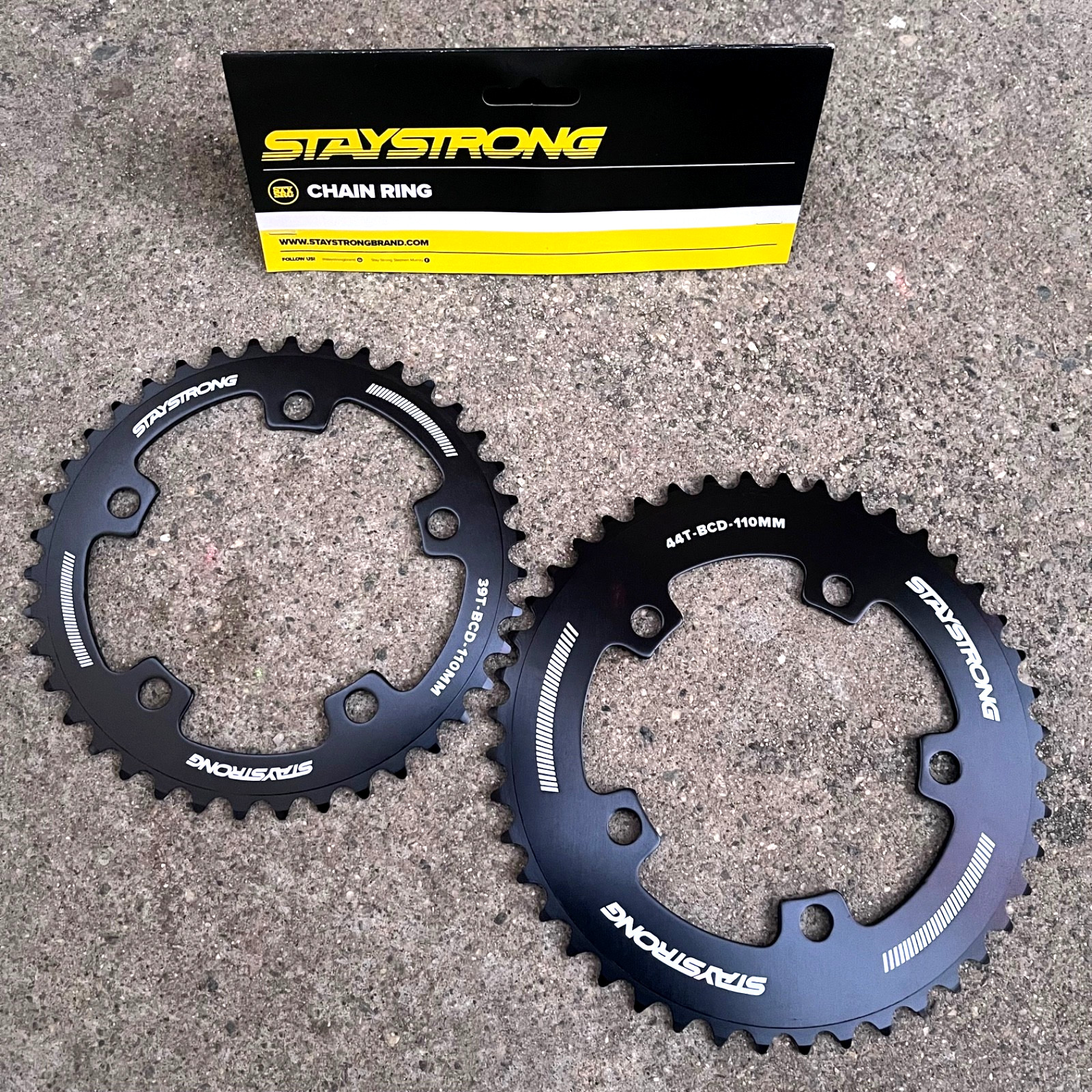 Stay Strong AXION 6061 5 Bolt Race Chainring Black Chainrings FSA MCS SE PROFILE