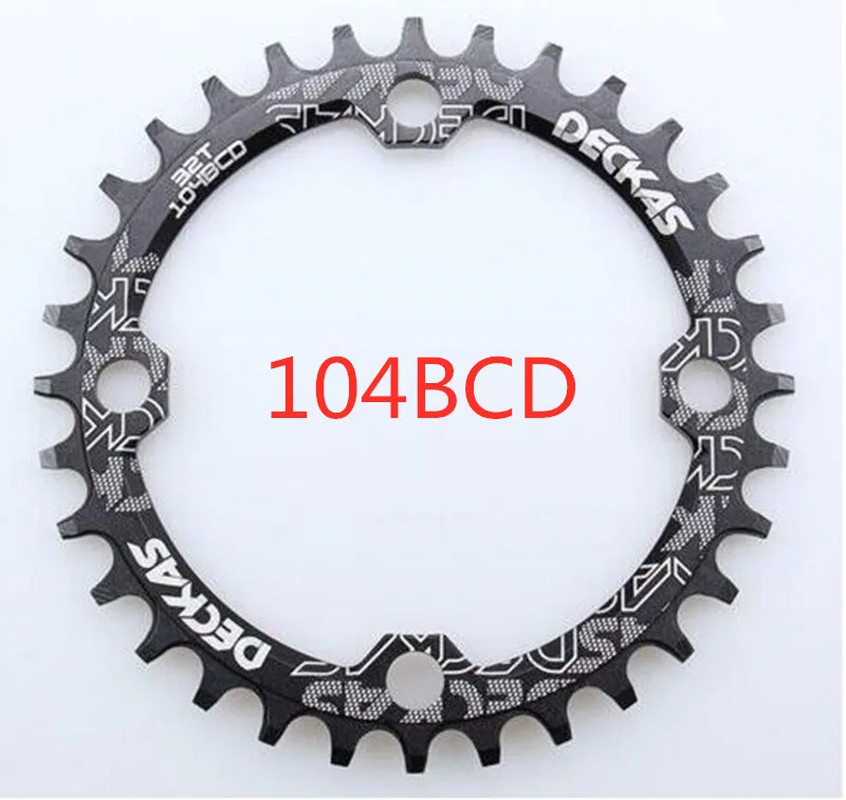 DECKAS 104BCD Narrow Wide Chainring 32T-38T MTB Bike Round Chainring