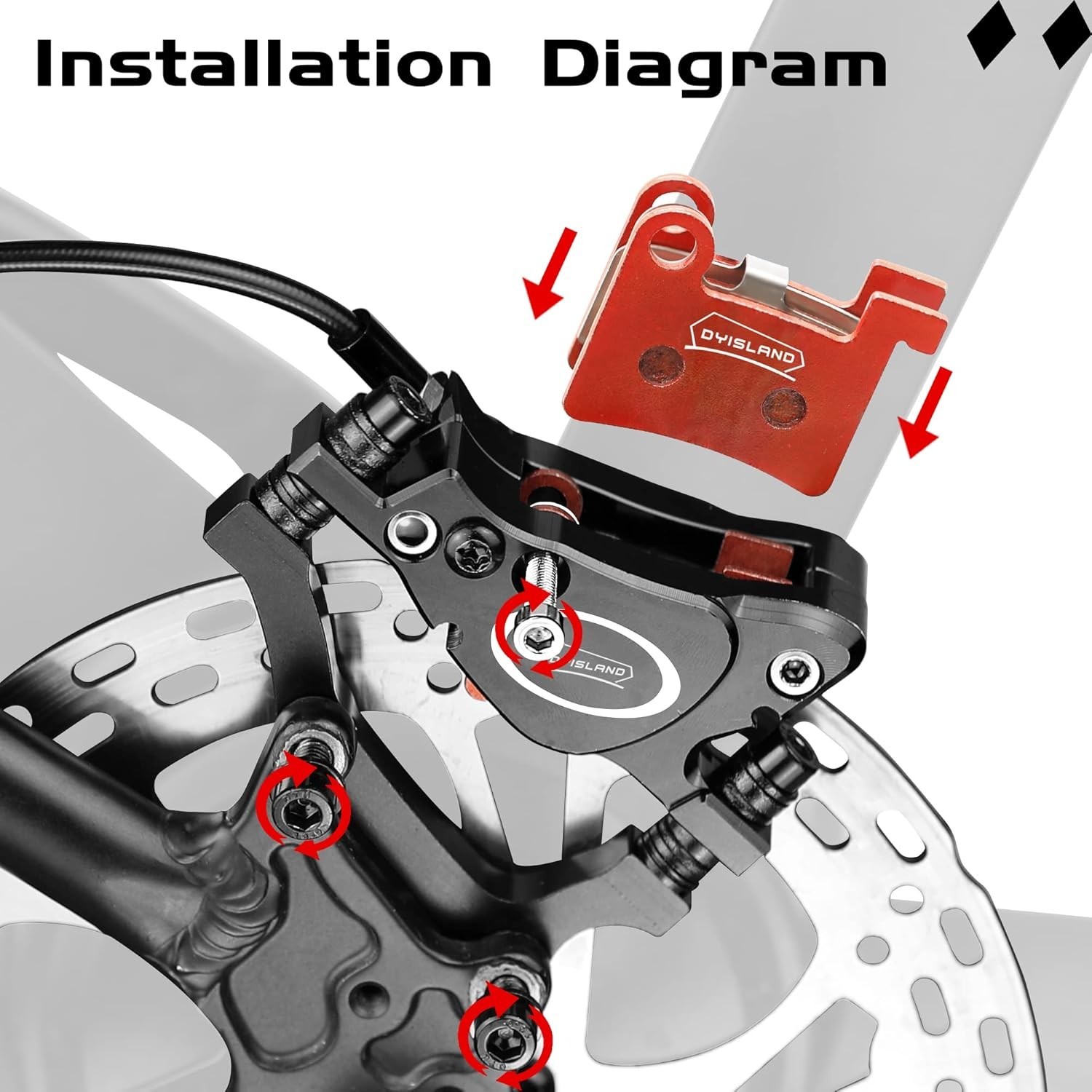 MT600 Electric Bike Disc Brake Pad Two Pairs, Suitable for LD-200PLUS LD4X-60…