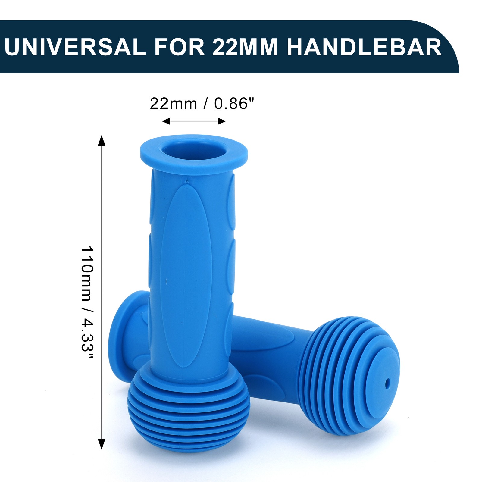 1 Pair Bike Handlebar Grips Cover 110mm Soft MTB End Grips Protector Blue