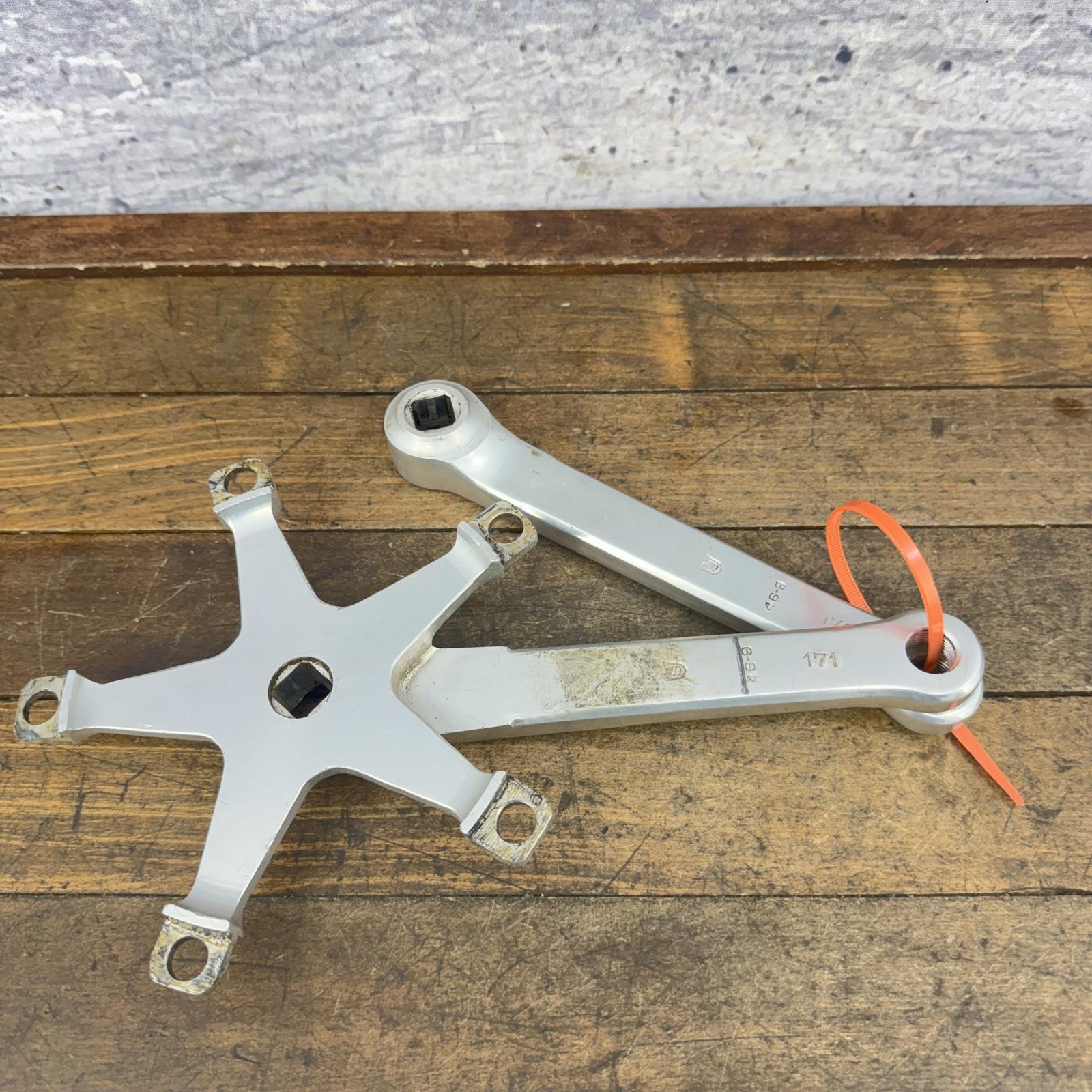Vintage Sugino Crown Crankset 171mm 144 BCD Old School BMX Arms 5-Arm Alloy