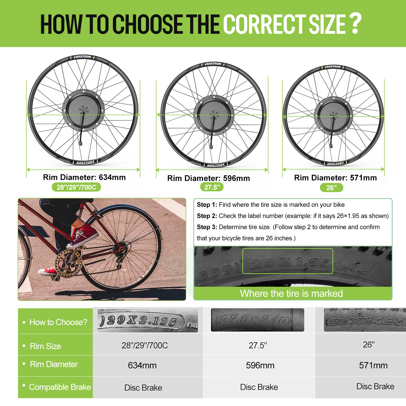 Electric Bike Conversion Kit 48V 1000W Wheel Hub Motor 28»/29»