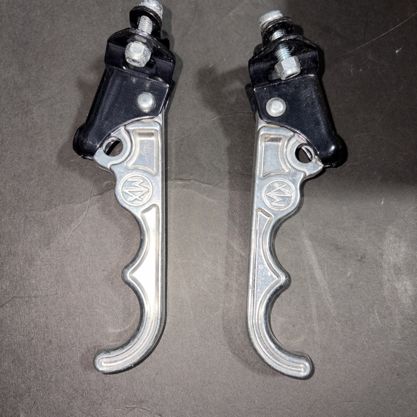 Dia Compe 1980’s MX Brake Lever Pair 2 Finger Black / Silver Old Stock
