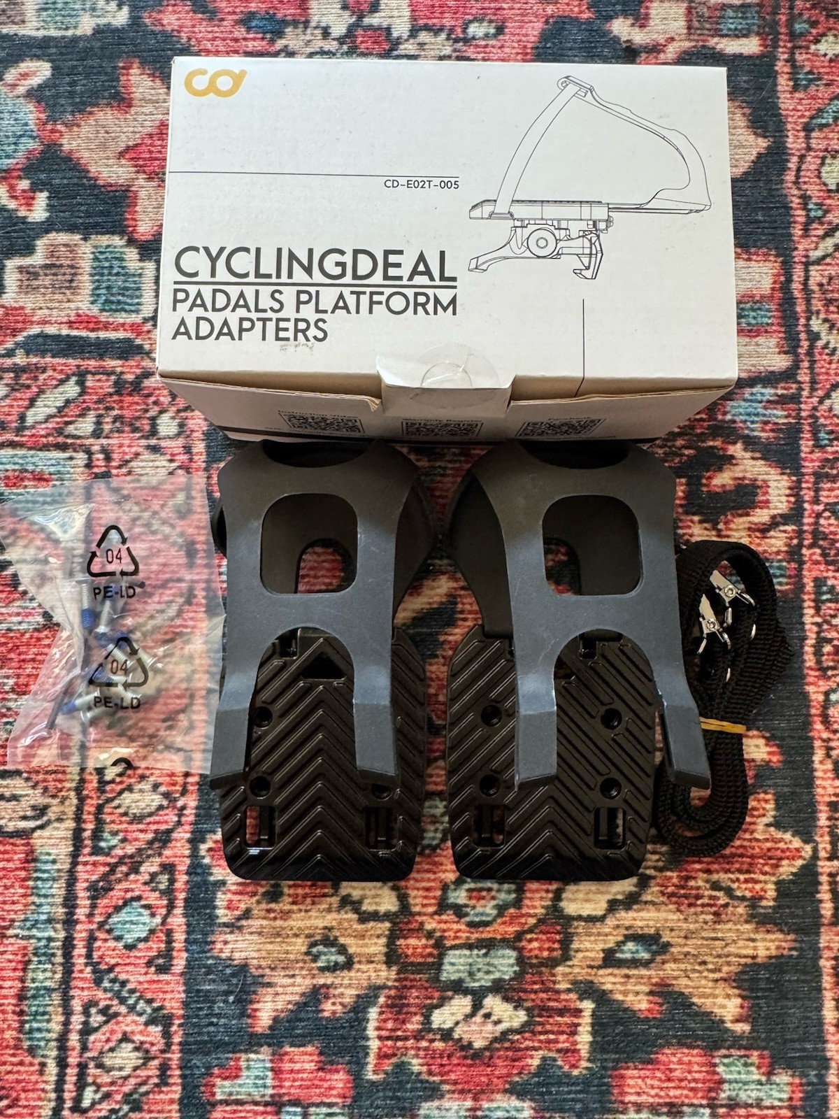 CyclingDeal Pedals Platform Adapters with Toe Clips & Straps New